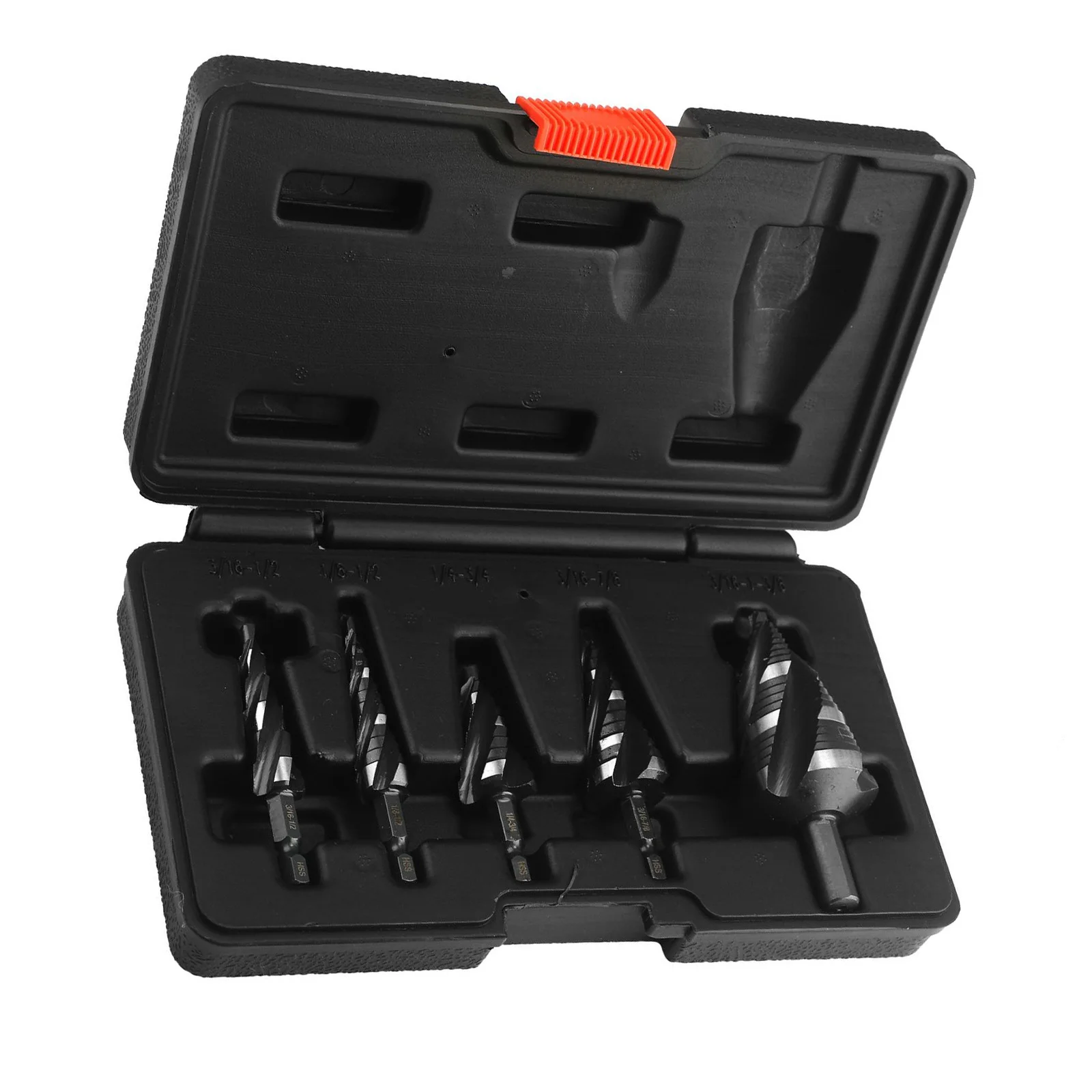 5Pcs Step Drill Bit Set HSS Titanium Coated 50 Sizes Cone Hole Cutter with 1/4