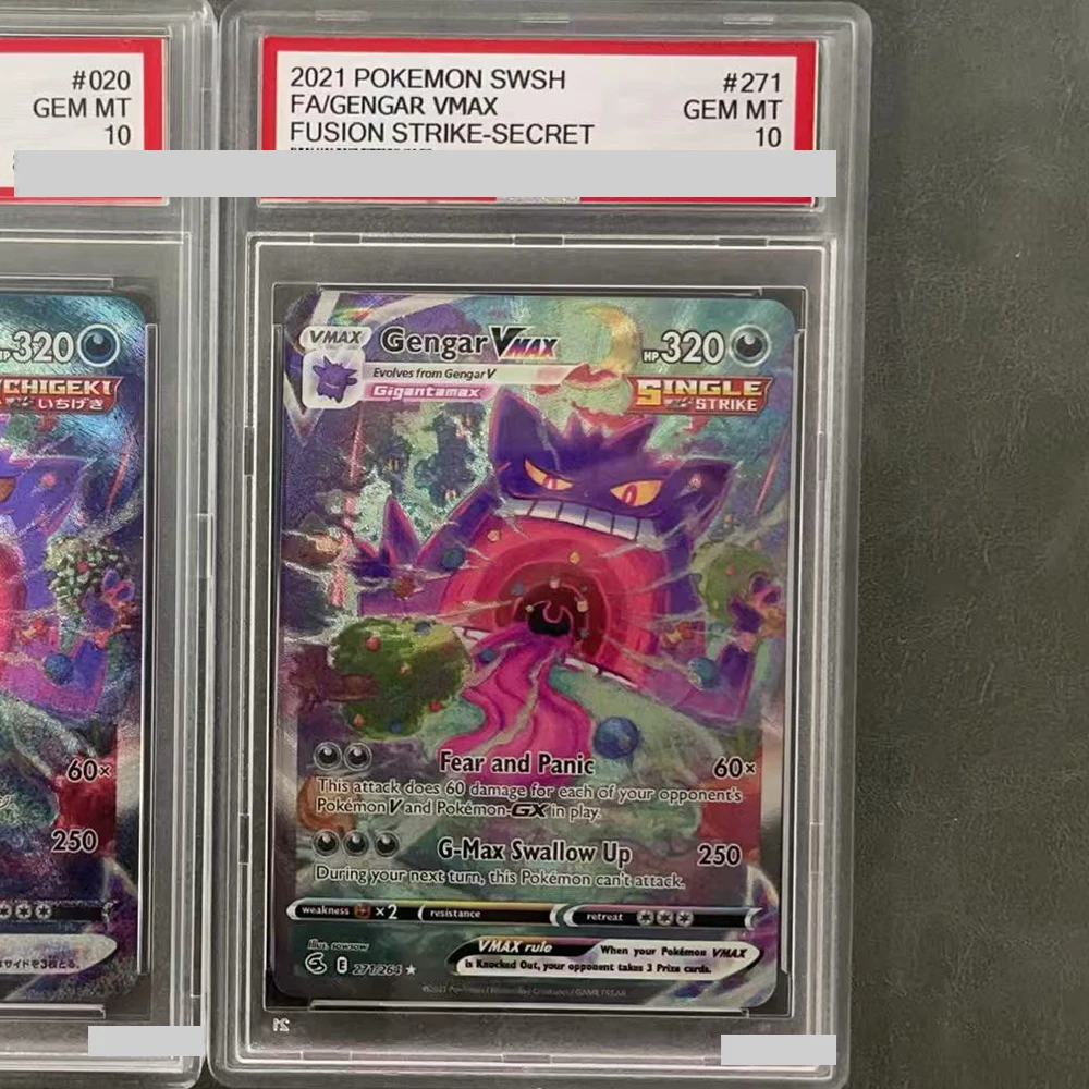 DIY Proxy PTCG Collection Card Gengar Vmax 2021 PTCG Graded Card Swsh Fusion Strike Secret #271/264 GEM MT 10 Holographic Label