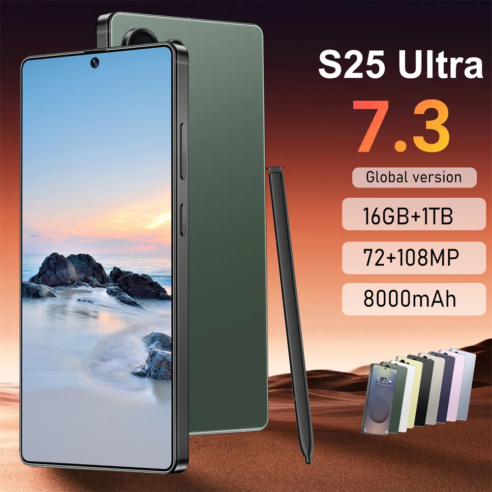هاتف ذكي جديد تمامًا 5G SMS 25 Ultra 7.3 بوصة أندرويد 22G + 2 تيرا بايت هواتف محمولة ذكية هواتف محمولة بشريحتين 7800 مللي أمبير في الساعة هاتف محمول غير مقفول #1