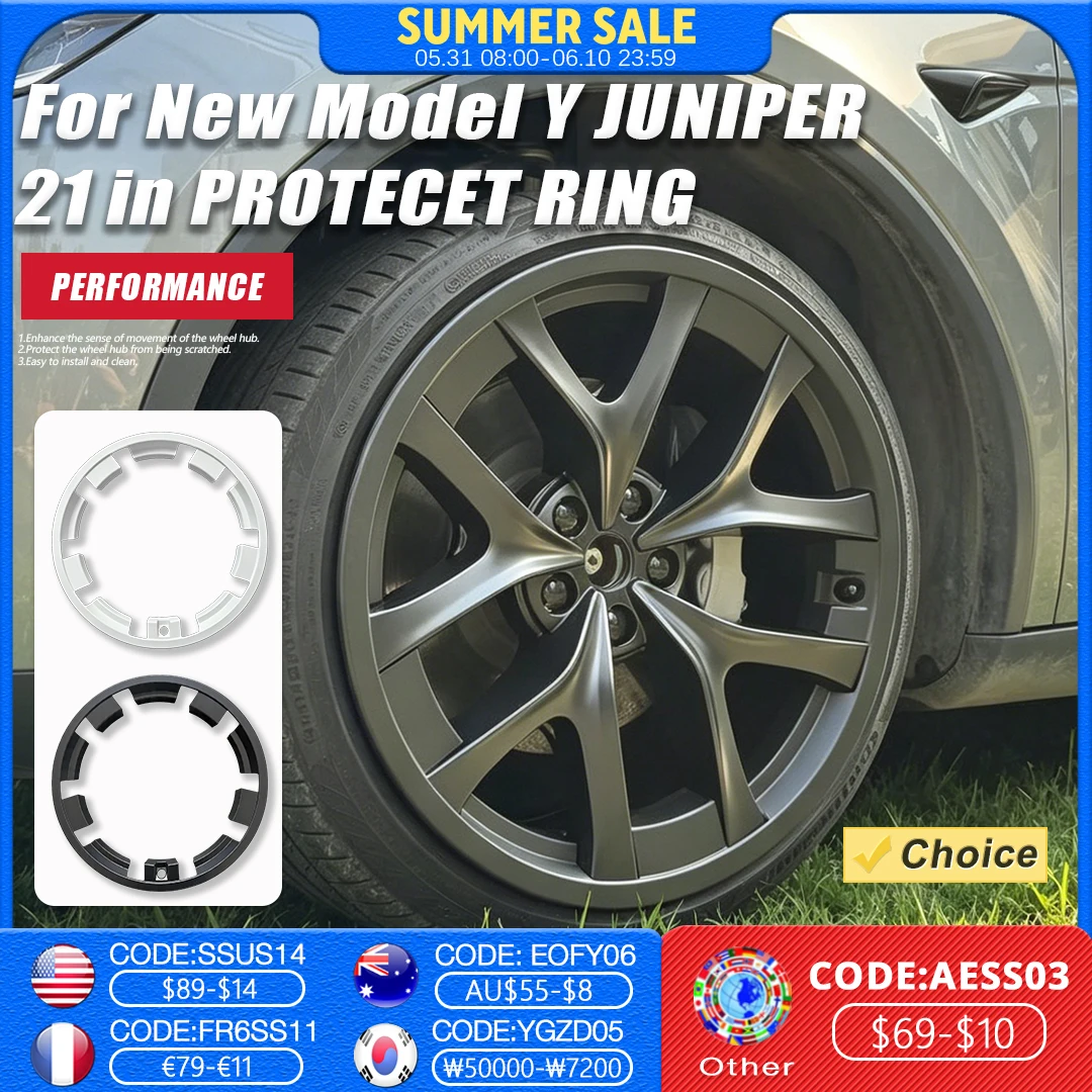 

Wheel Hub Protective Ring 21 Inch For Tesla Model Y Juniper 2025 ABS Rim Guard Cover Patch Performance Auto Exterior Parts 2026