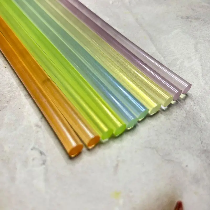 5Pcs Transparent Hot Melt Glue Stick Lacquer Glue DIY Seal Wax Stamp Envelope Invitation Decoration Crafts 7mmx200mm