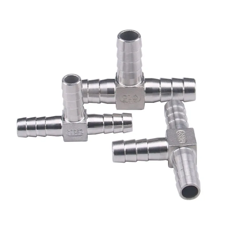 6 8 10 12 16 20 32mm T Type Y Type Tee 304 Stainless Steel Barb Pipe Fitting 2 3 4-Way Water Gas Hose Connector Barbed Adapter