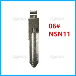10pcs 06# NSN11 Metal Flip Car Key Blank for Nissan Bluebird Cedric Cefiro Subaru Honda KD VVDI JMD Fob Replacement Uncut Blade