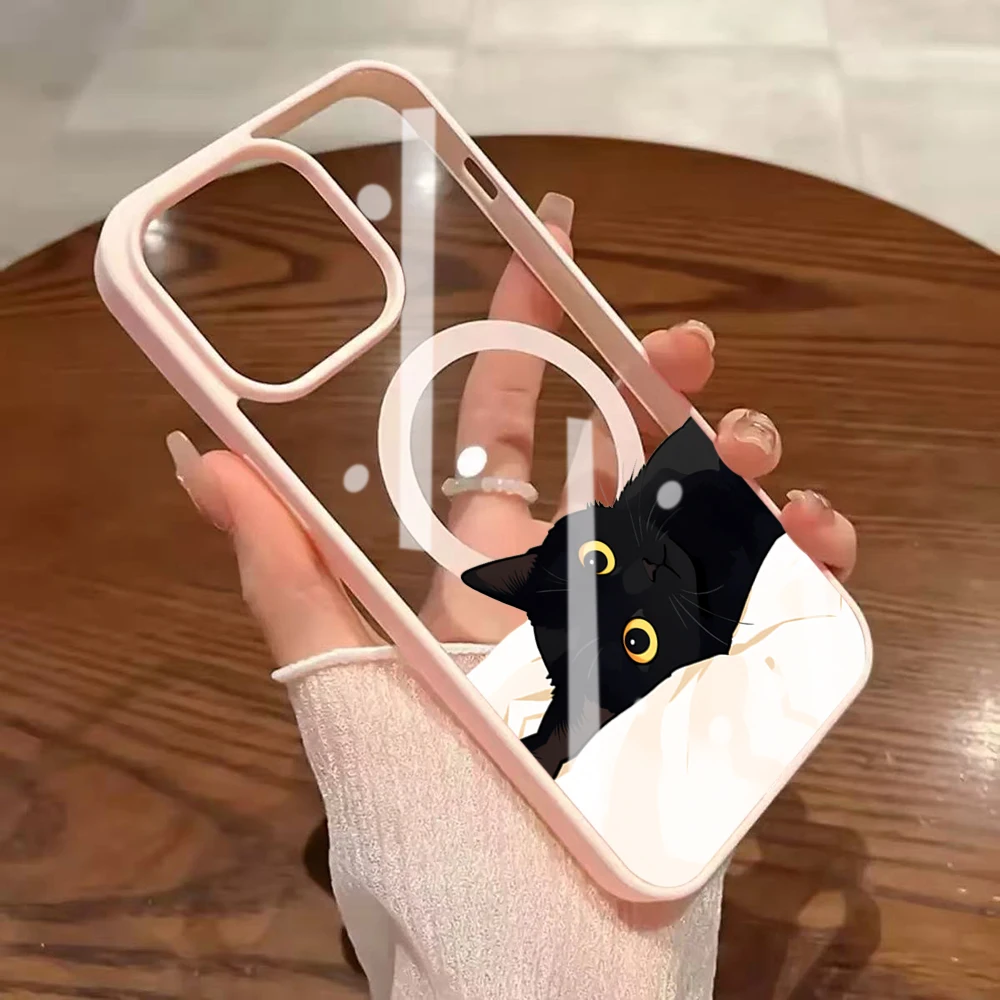 Amiable Kitten Ästhetische Klare Hülle für iPhone 17 16 11 12 15 Pro Max 13 14 Plus Hüllen für Magsafe Kabelloses Laden Sturzsichere Abdeckung – Detail 7