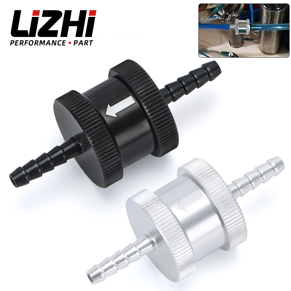 

LIZHI- 1/8 дюйма, 4 мм, обратный односторонний обратный клапан для топлива, алюминиевый сплав, бензин, дизель LZ-FCV04