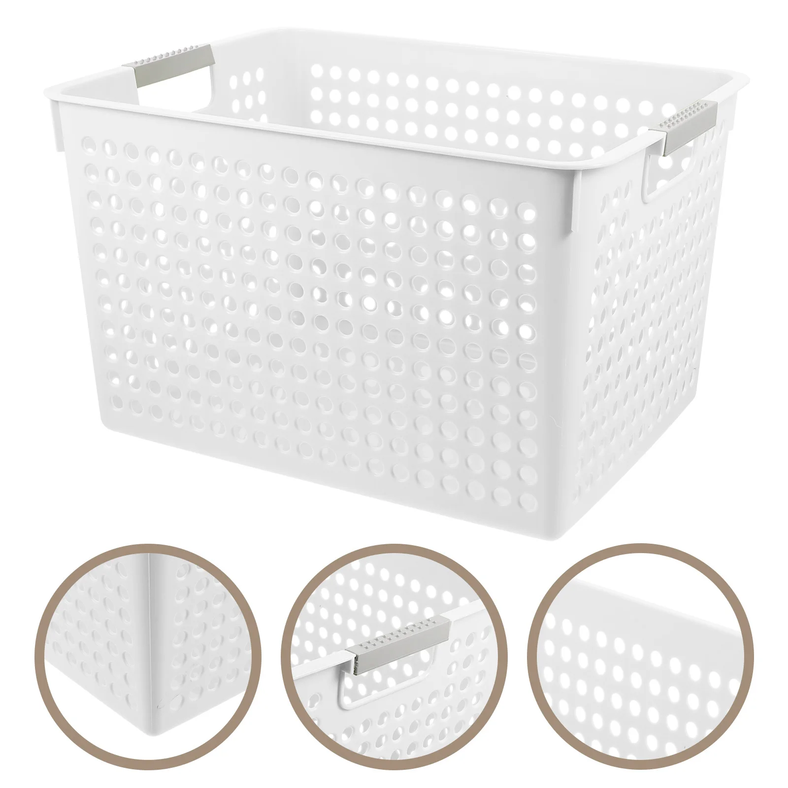 

Plastic Laundry Basket Large Capacity Home Office School Storage Organizer Smooth Surface Multi-Functional Dirty Clothes