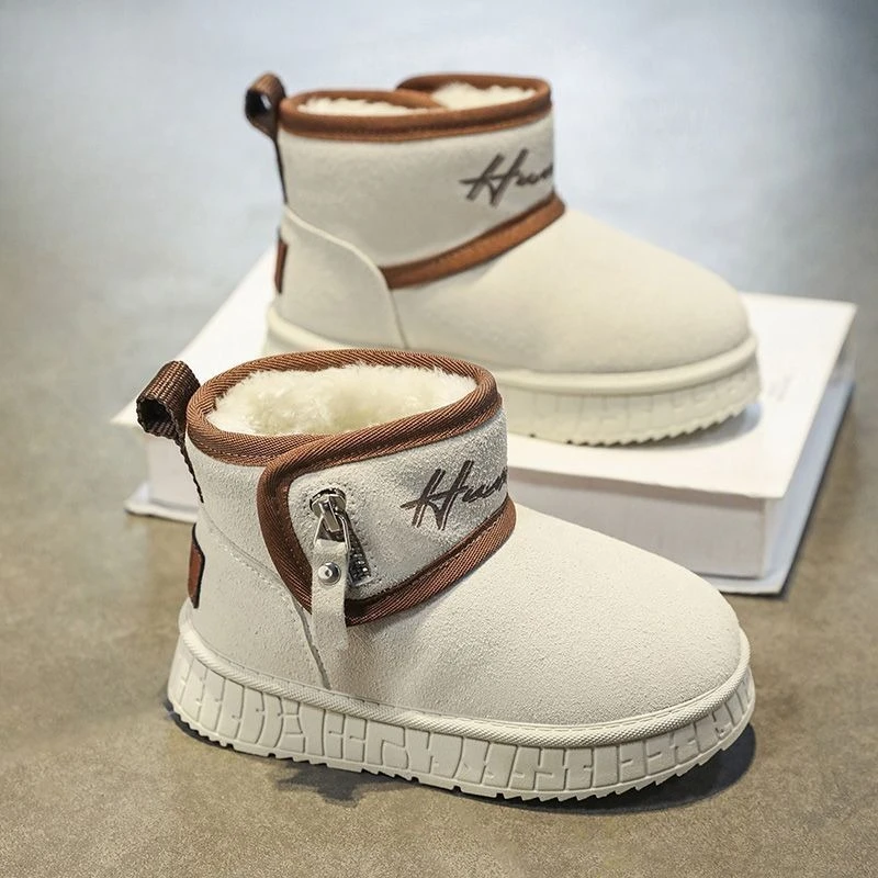 Boys Winter Snow Boots 2026 Kids Warm Fleece Lined Thick Cotton Shoes Anti Slip Outdoor Footwear for Middle Big Children Cold