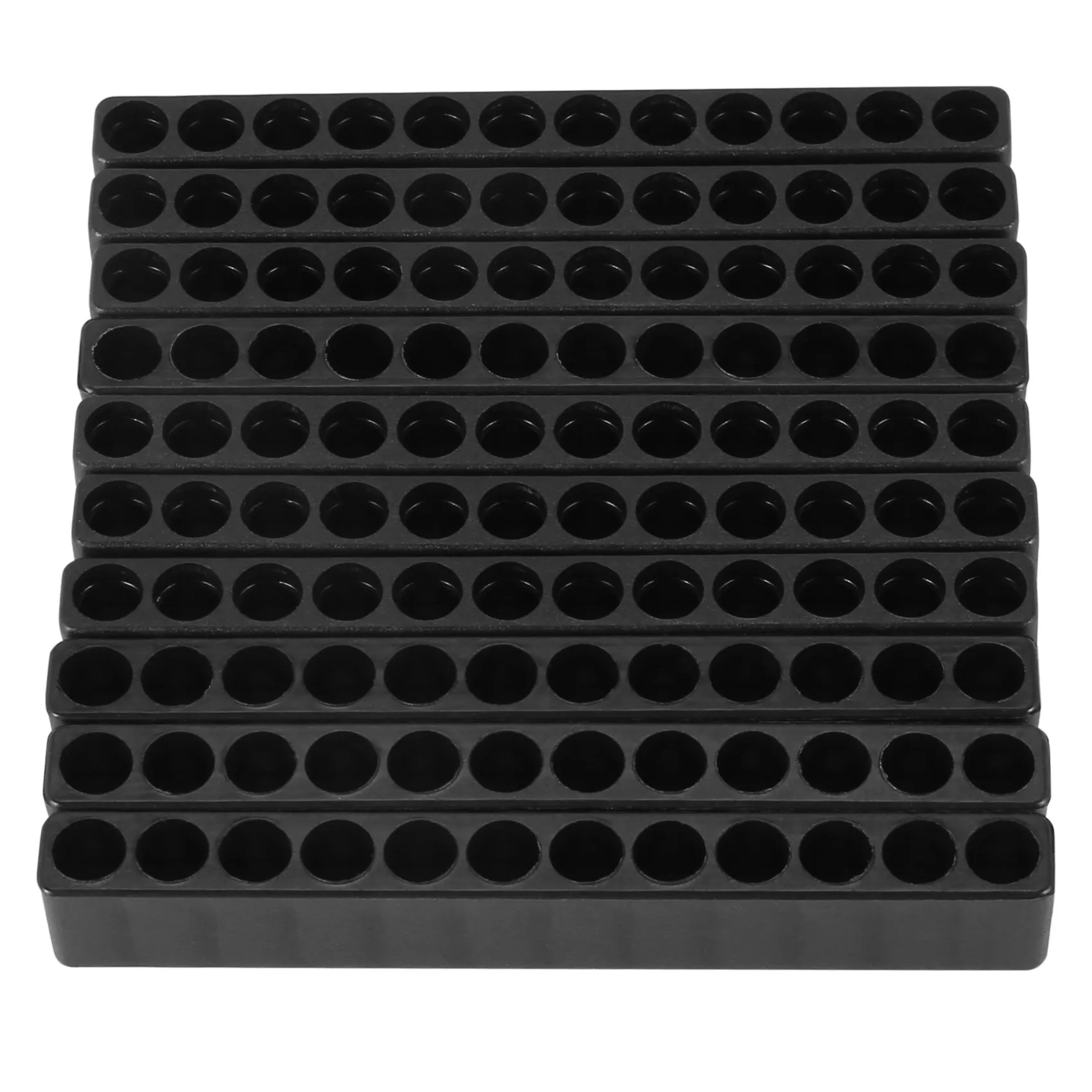 Chave de fenda Bit Holder Box Block, Preto, 6 Ângulo, 6.35mm Handle, 12 Buracos, 10Pcs