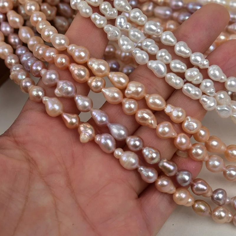 5-6mm Natural Freshwater Pearl Loose Beads Irregular Baroque Teardrop Necklace Bracelet Bead Stringing DIY Handmade Materials