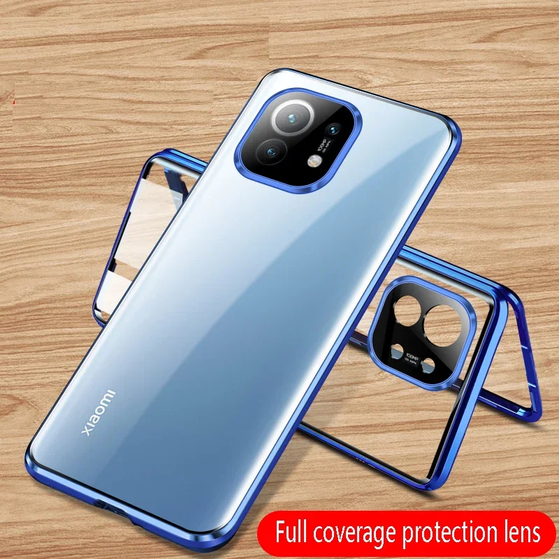Custodia in vetro bifacciale magnetica in metallo con protezione completa per XIAOMI MI 11 Pro 11 Ultra 11i 11X Pro Custodie con protezione per lenti