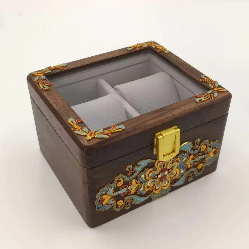 Luxury Handmade Walnut Wood Watch Box - 2-Watch Display & Storage Case