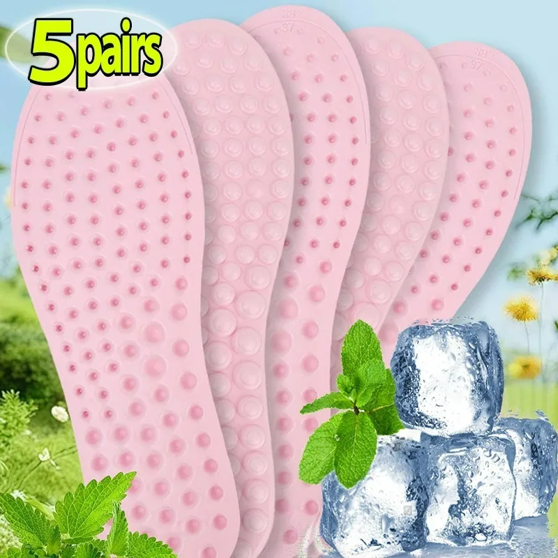 5D Acupressure Massage Insoles EVA Foot Pain Relief Shoe Inserts for Men Women Reflexology Stimulation Fatigue Reducing Standing