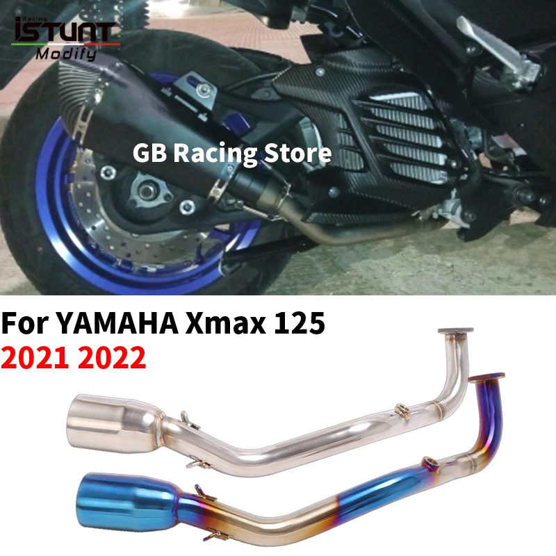 Slip On For YAMAHA Xmax 125 X MAX125 2021 2022 Motorcycle Exhaust Escape Full System Moto Modify Front Link Pipe With H2O Sensor