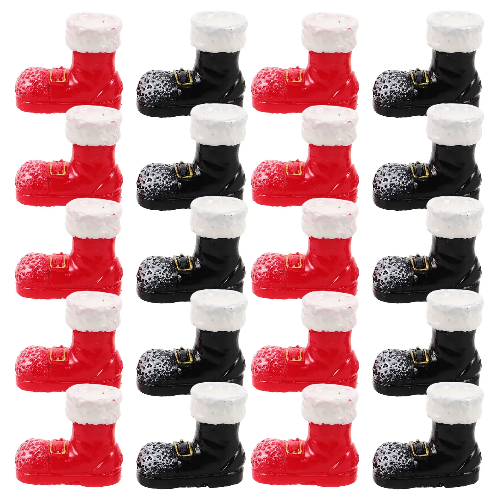 

20pcs Miniature Santa Boots Christmas Decoration Ornaments For Dollhouse Accessories Tiny Festival Decor Craft Supplies Desktop