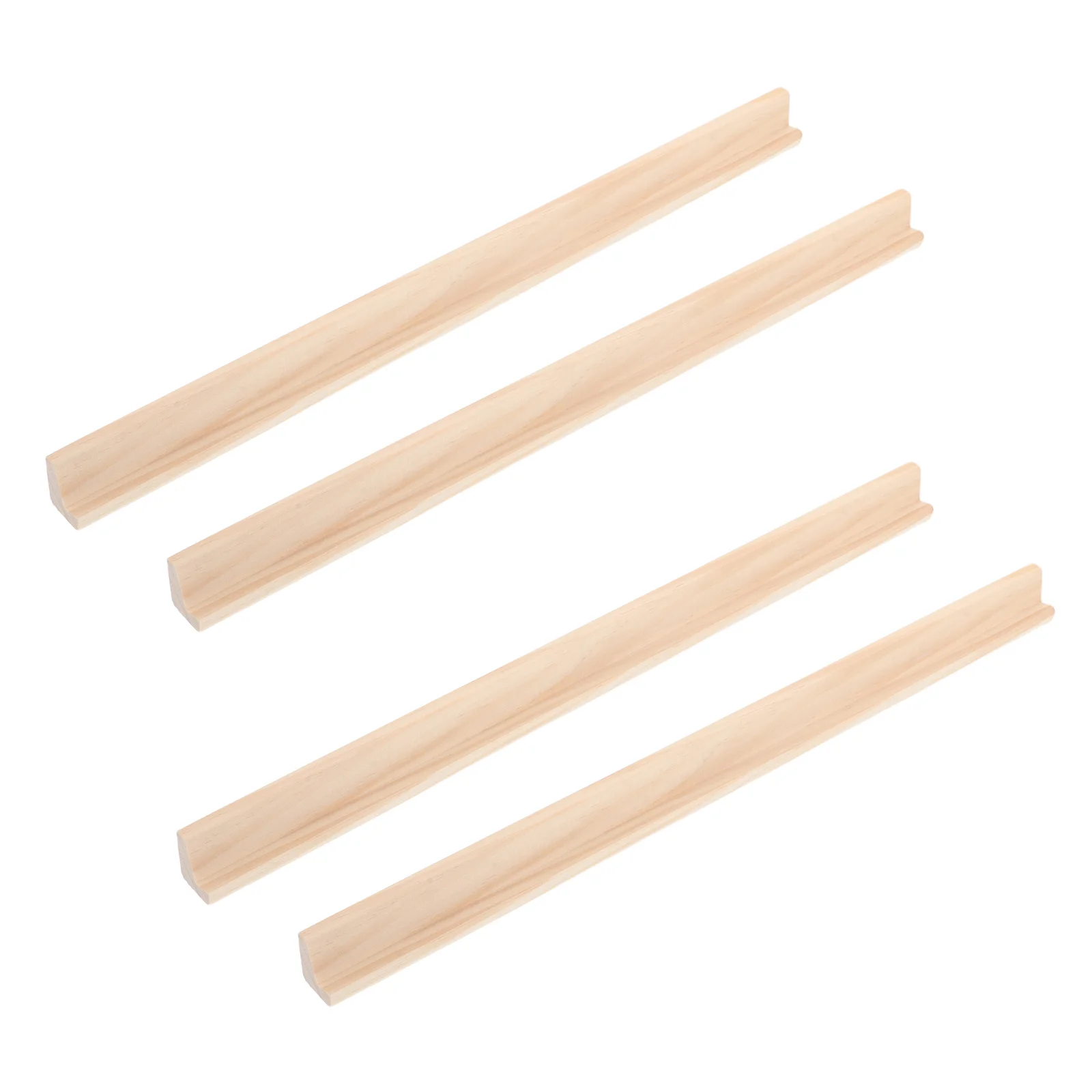 4 Pcs Domino Base Game Stands Mexican Train Card Ruler Mahjong Racks Wooden Trays