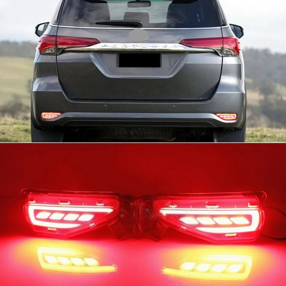 

LED Reflector light For Toyota Fortuner SW4 2015 2016 2017 2018 2019 2020 Rear Bumper Fog Lamp Brake Turn Signal Light