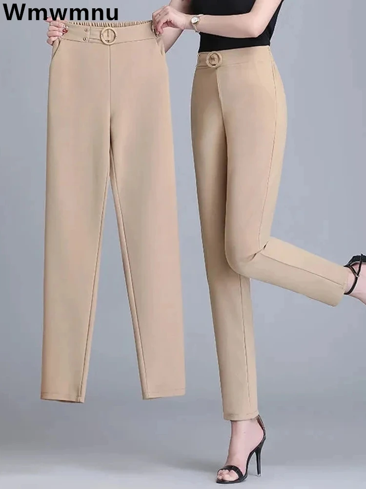 

Women's High Waist Office Pencil Ankle-length Pants New Spring Summer Harem Pantalones Big Size 4xl Sweatpants Thin Ol Trousers