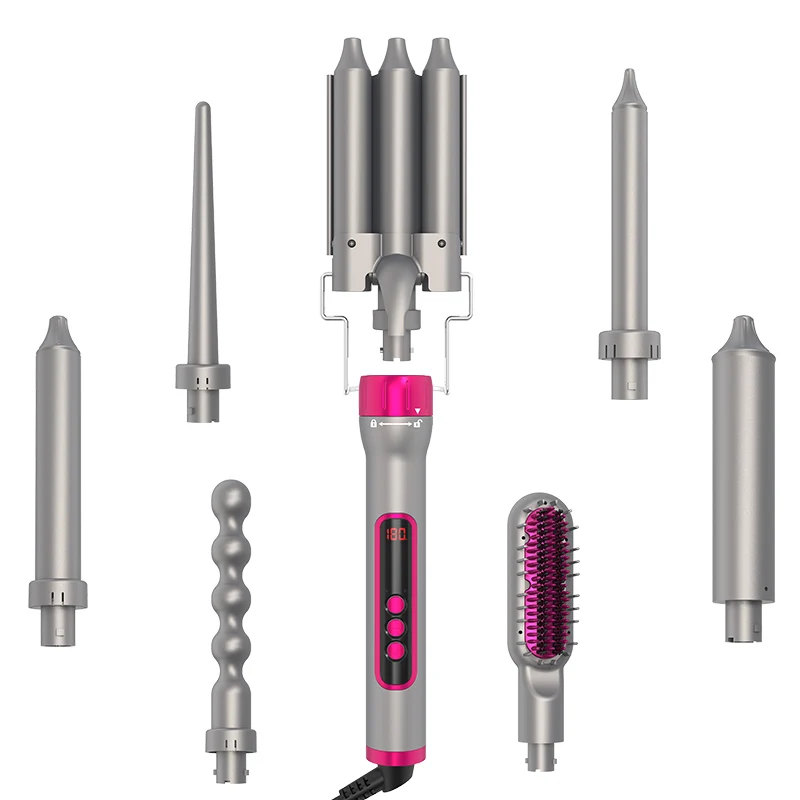 

2023 Новые продукты Набор щипцов для завивки волос 7 в 1, профессиональная палочка для завивки волос с 7 сменными керамическими щипцами для завивки волос