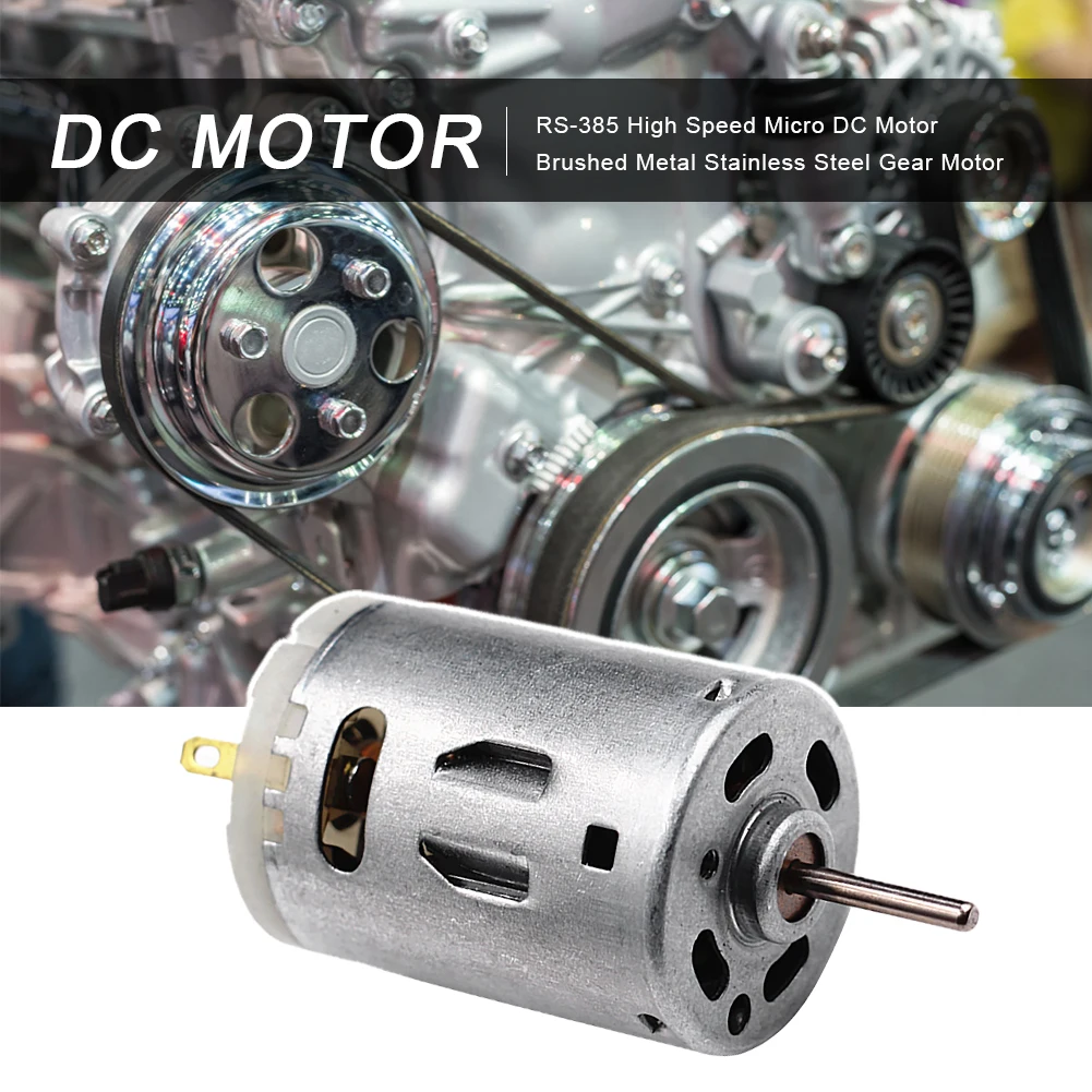 RS385 12V DC Motor 12000RPM High Speed Micro DC Motor Brushed Metal Stainless Steel Gear Motor for Electric Appliance Tools Part