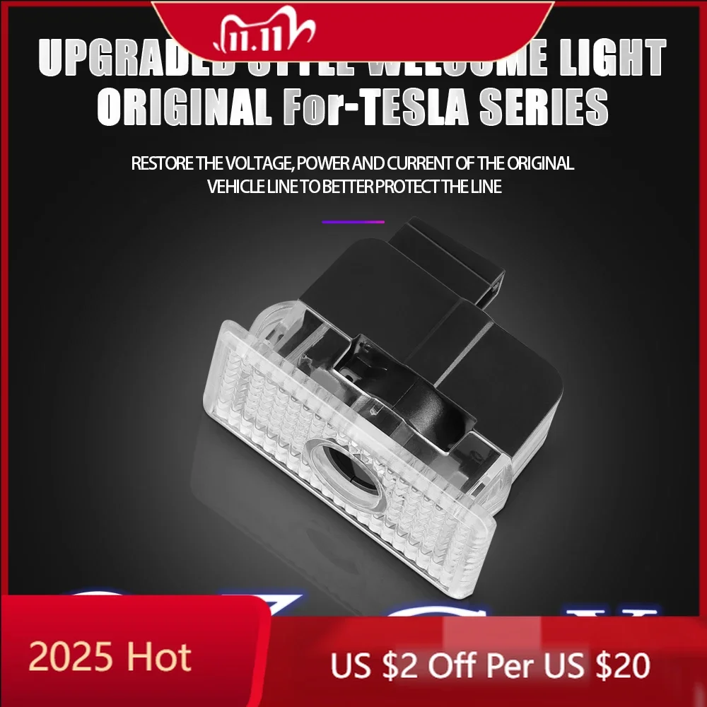 

Car Sticker 2Pcs LED HD Car Logo Laser Door Lamp Welcome Light Ghost Shadow Lamps Accessory For Tesla Model 3 Model S 2015-2016