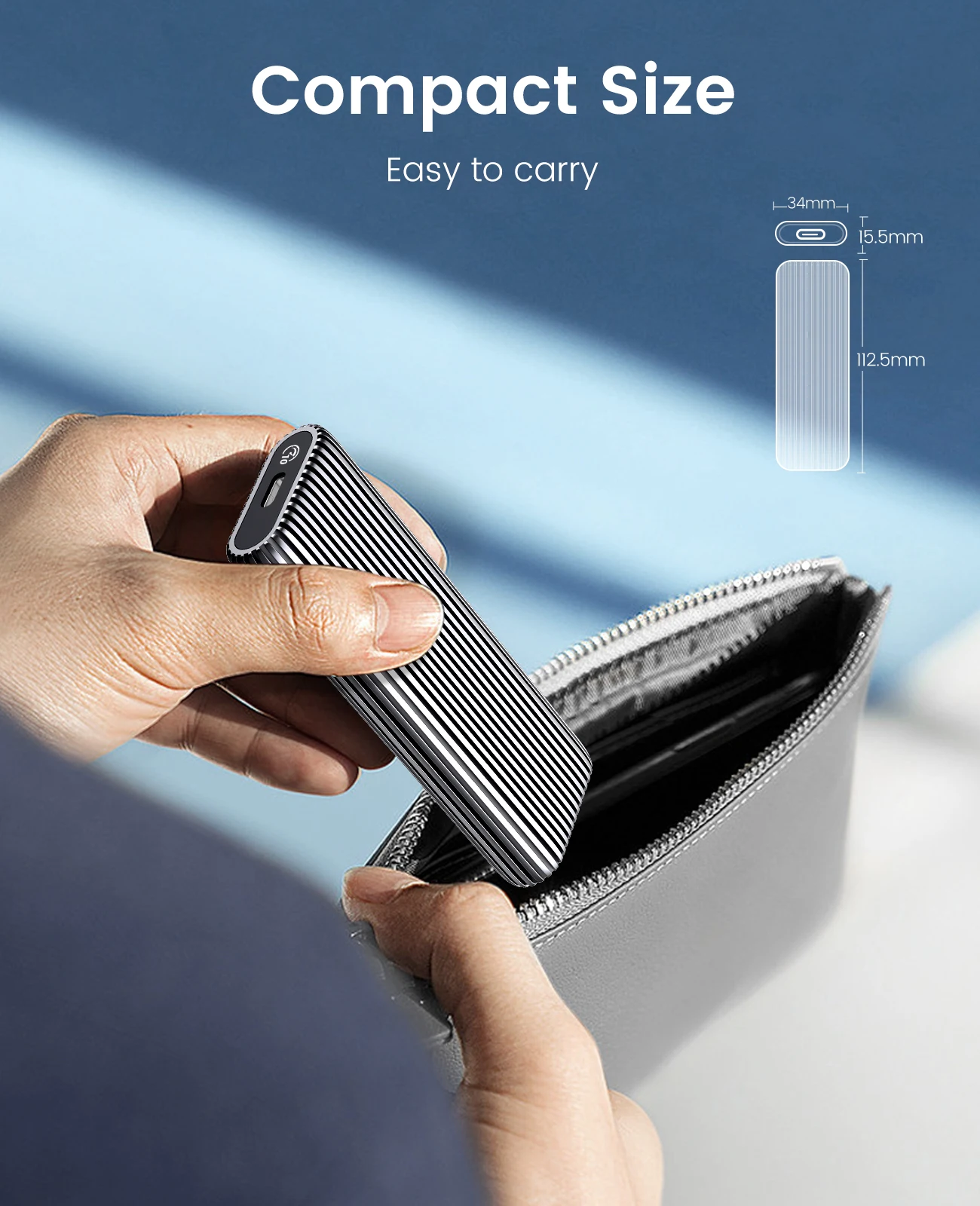 ORICO Tool Free Aluminum SSD NVME M2 Enclosure 10Gbps PCIe Type C Dual Protocol SSD Case Solid State Drive Case Support UASP