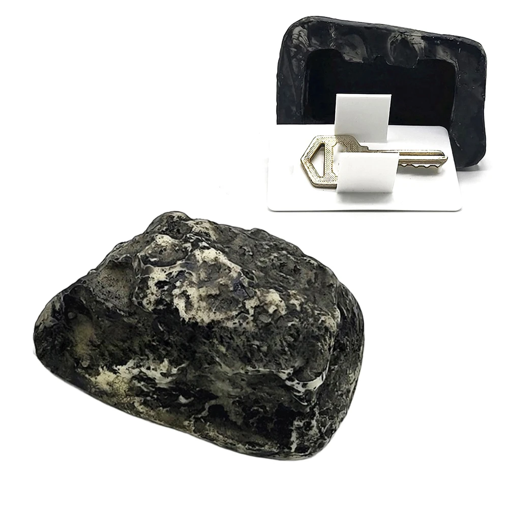 Simulation Stone Key Box Key Hider Outdoor Fake Rock Key Box Key-Hiding Stone Courtyard-Hidden Door Key Box-Hidden Home Parts