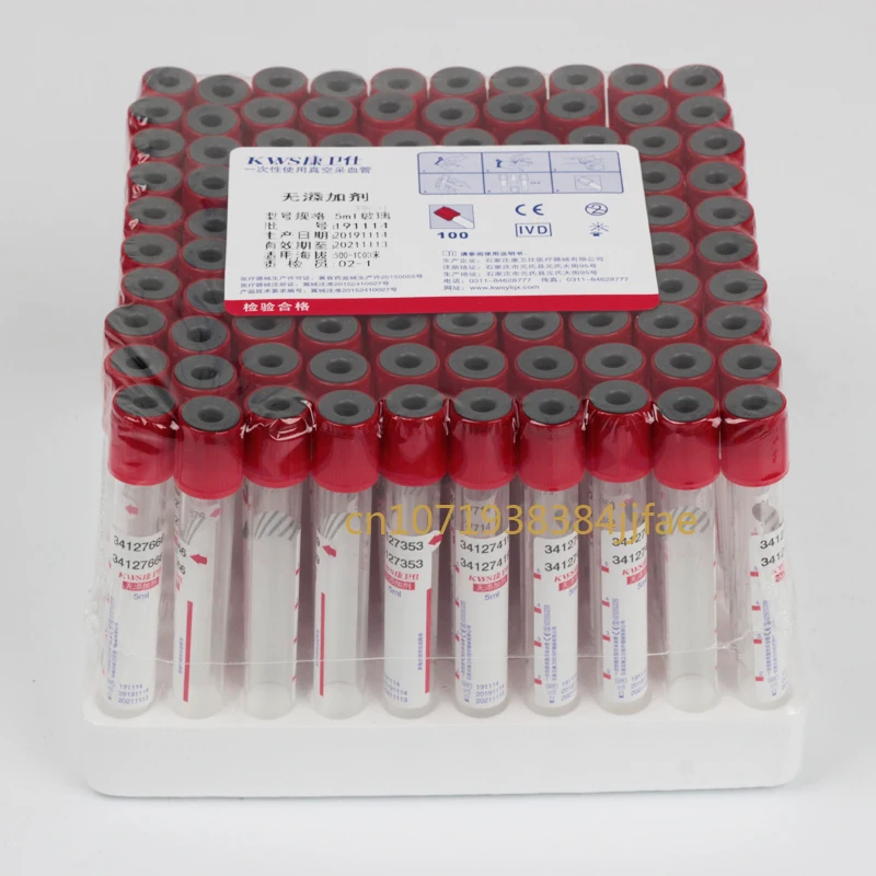 

100PCS 5ml/10ml Medical Blood collection tube No additional tube Centrifuge tube glass tube for one time Top Quality Ne