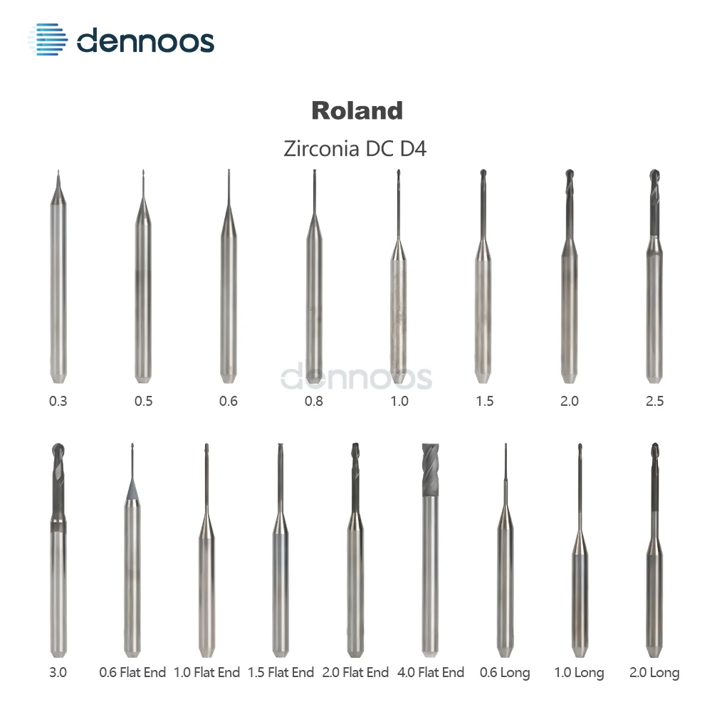 Picture 3: ROLAND D4 Dental Milling Burs For Lithium Disilicat/Metal Machines Precision Tools Milling Burs Cutting 50mm CAD CAM System