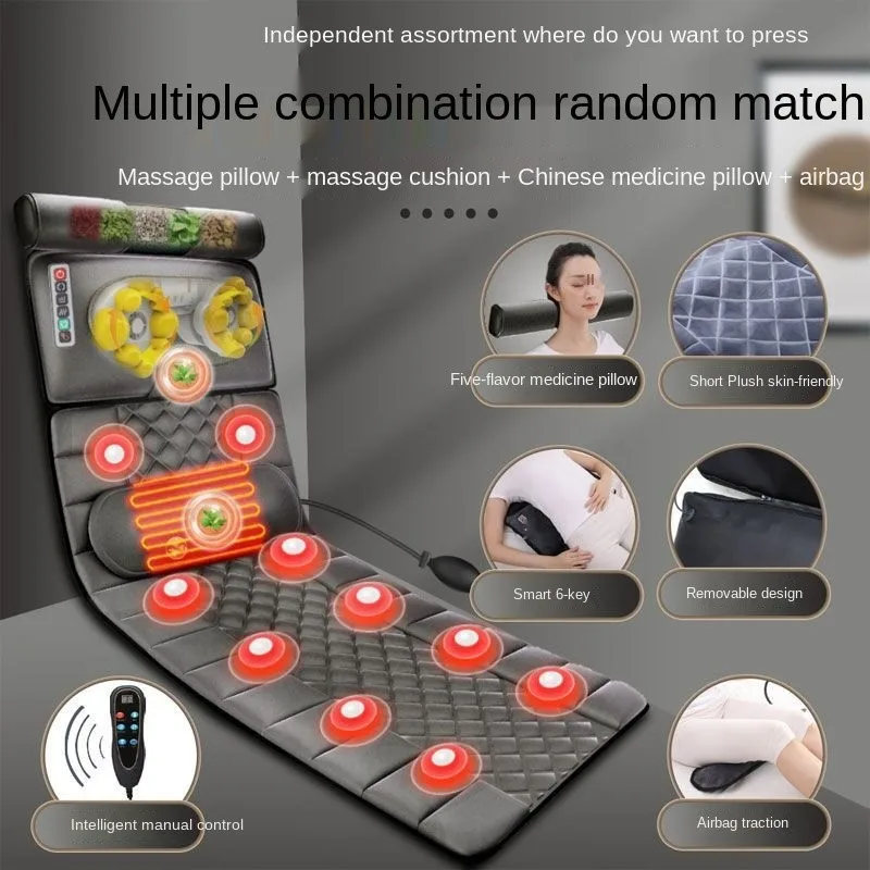 

Cervical Spine Massager Full Body Electric Massage Cushion Suitable Heating and Vibrating Neck and Waist for Home Office Car