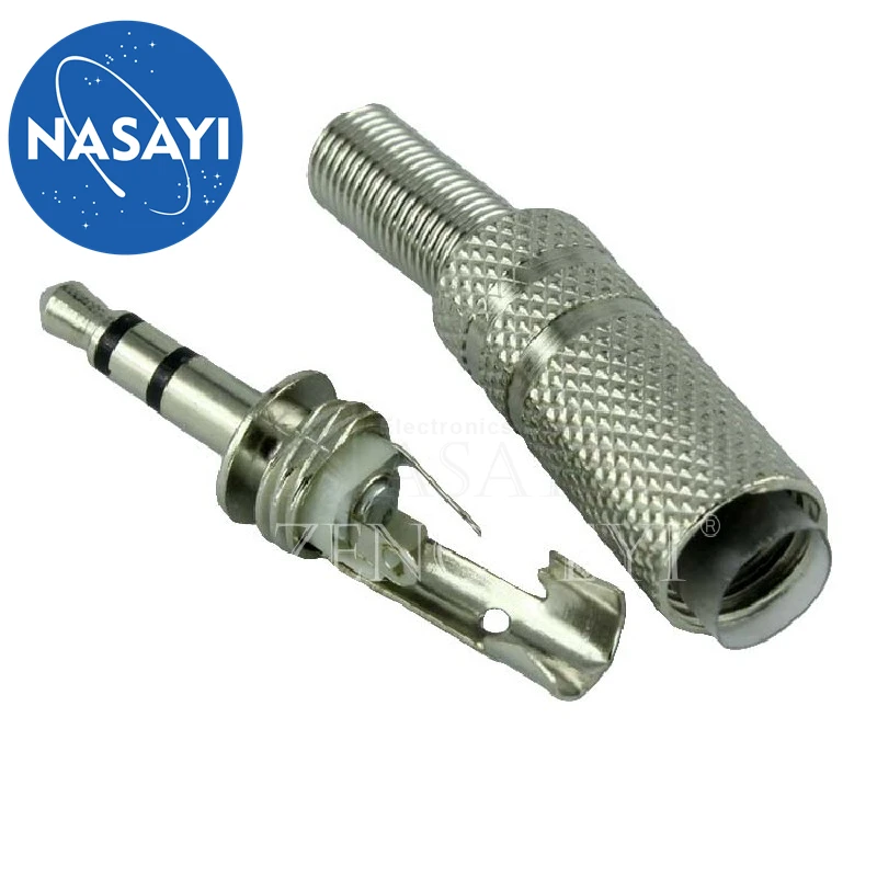 

NASAYI 2pcs/lot audio plug (silver) 3.5 to 3.5 dual channel stereo audio plug plug quality In Stock
