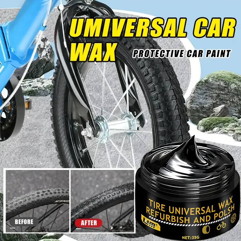 KJM 35G Universal Wax Tire Polish Multifunctional Refurbish Paste for Car Tires Plastic Parts Door Steps Bicycles & Motor