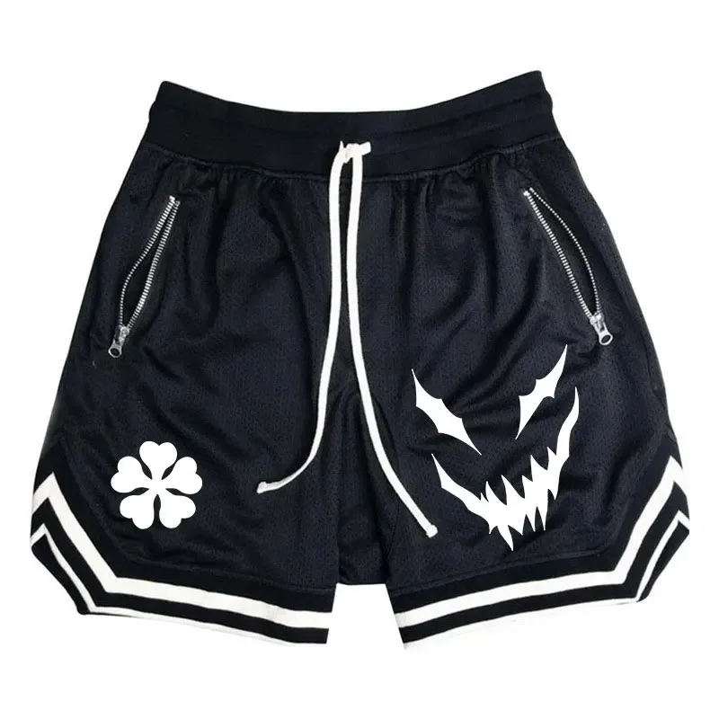 Anime Black Clover Basketball Shorts Men\'s Sports Gym Shorts Summer Fitness Joggers Casual Breathable Short Pants Scanties Male