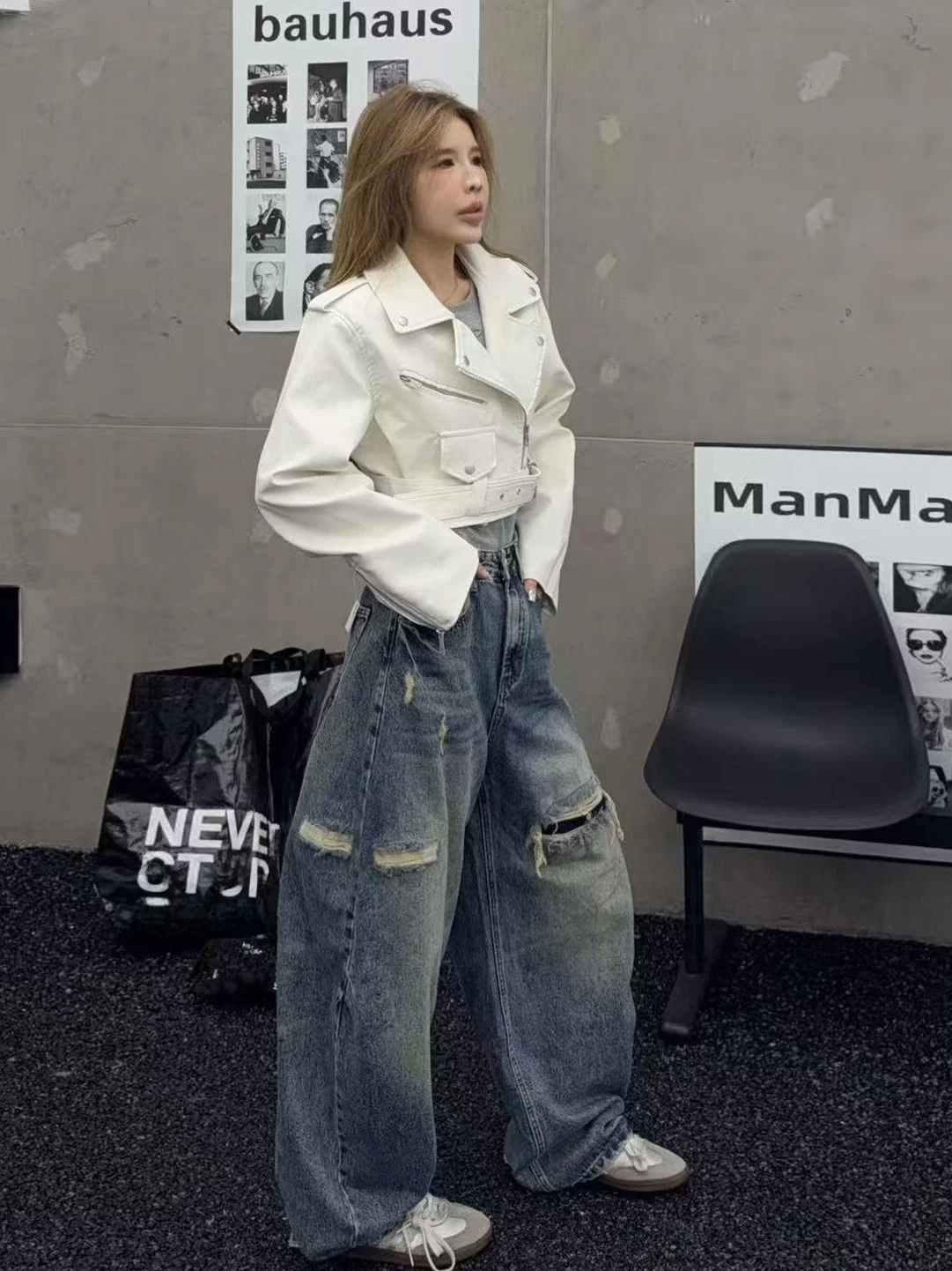 

Fashionable Short Zipper Biker Leather Jacket Spring 2026 Design Sense Versatile PU Short Outerwear Trendy Turn-down Collar