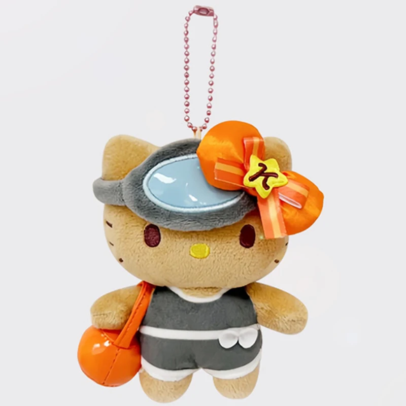 سانريو مرحبا كيتي أفخم المفاتيح لطيف أنيمي الكرتون أفخم سلسلة معلقة الحيوانات اللعب دمية على ظهره كيرينغ قلادة الفتيات الهدايا