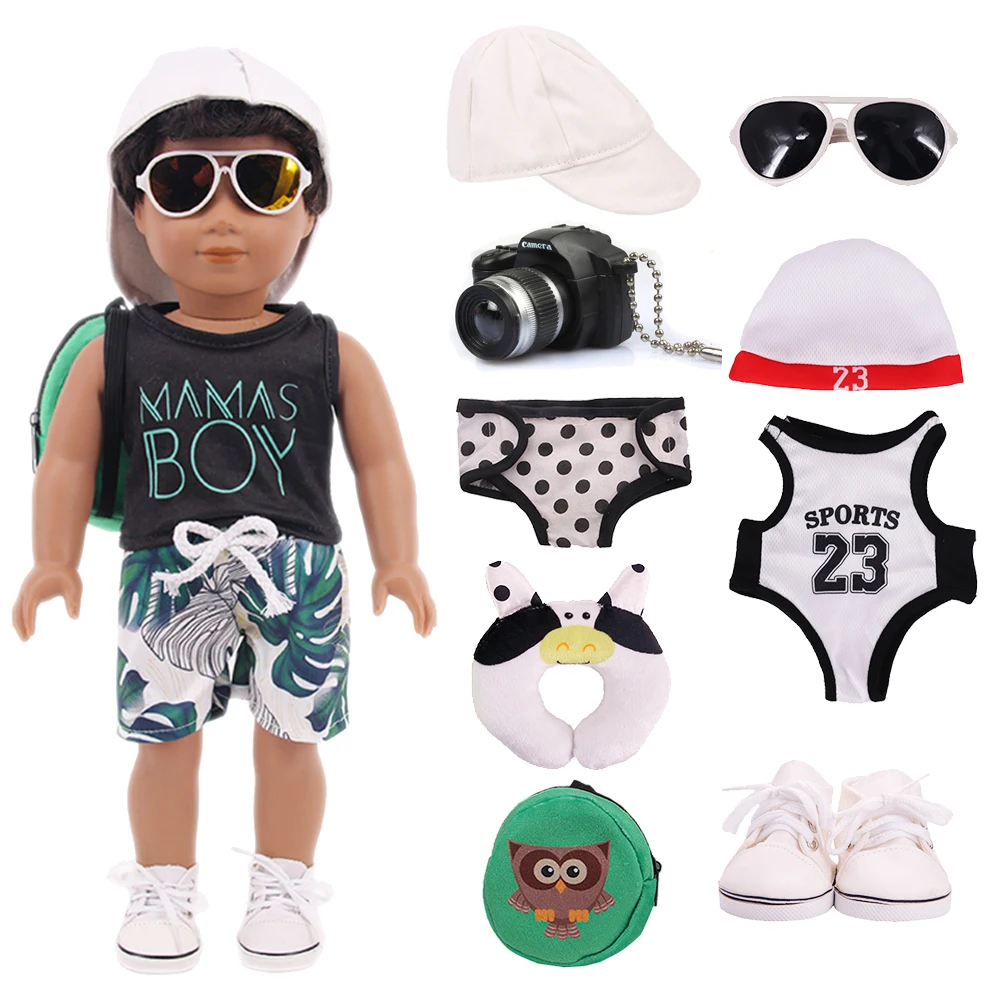 Reborn Doll Clothes Shoes Black Accessories Set Fit 43cm Baby Born Doll,Logen Boy Doll,18 Inch American Doll,Russian Toys Gifts