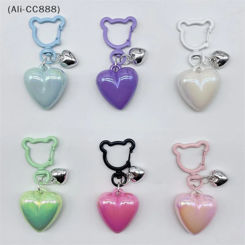 Candy Color Creative Colorful Love Cute Bear Keychain Bag Pendant Cartoon Bell Charm