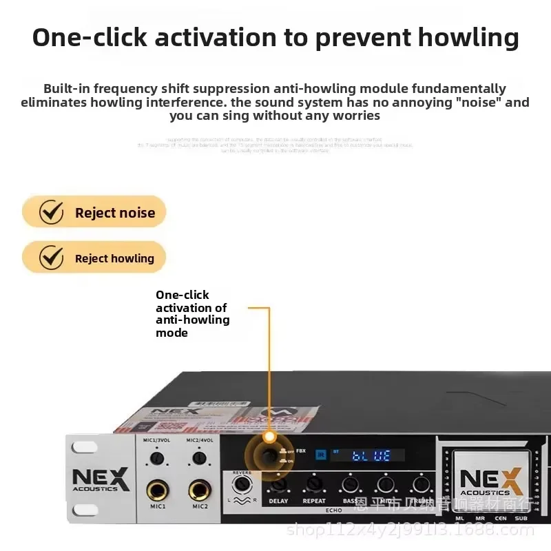 FX50 Professional Pre-effect Device KTV Car Performance USB Microphone Microphone Anti-howling Bluetooth Reverb
