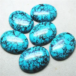 3PCS Natural Crack Blue Turquoise Cabochons Chalchite From Brazil Mountains Oval Shape 30X40MM DIY Jewelry Findings Free Ships