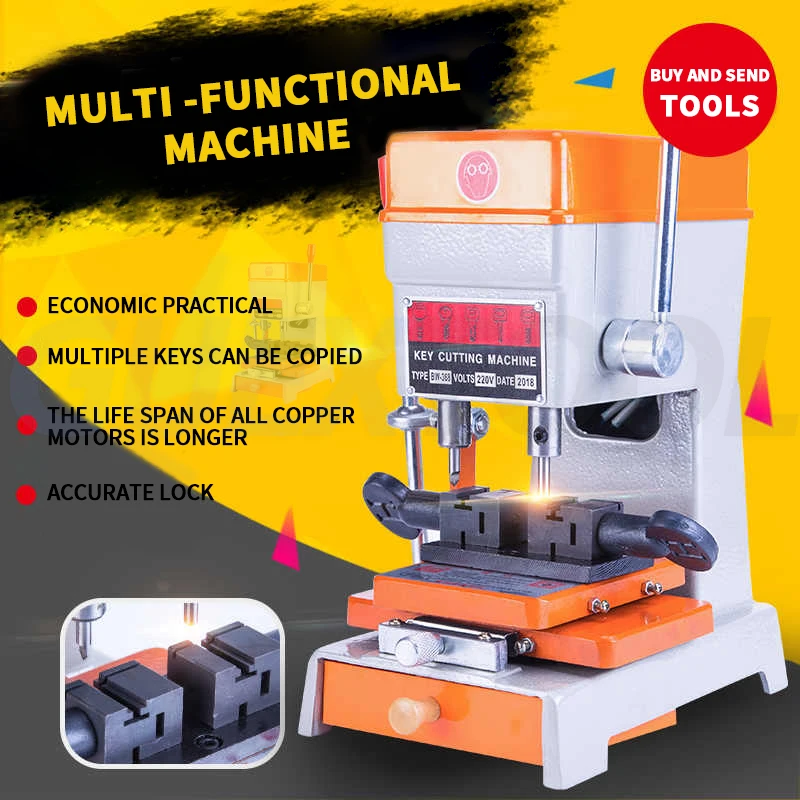 Vertical Key Machine Duplication Machine 368A Manual Punching Inside & Outside Milling Groove Plug Accurate Key Copying Machine