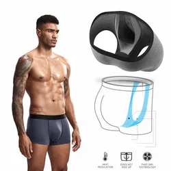 Sexy Gay Underwear Men Boxer Mesh Pouch Penis Up Scrotum Separation Cave Unterhosen Herren Boxers Hombre Boxershorts Breathable