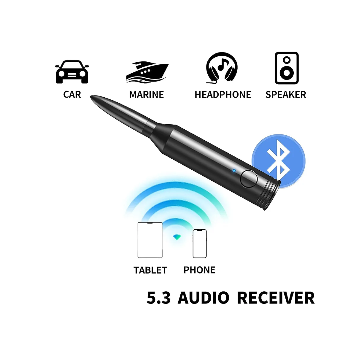 A57G-Aux Bluetooth-Adapter für Auto, Auto-Bluetooth-Audio-Receiver Home Stereo-Lautsprecher Kopfhörer Bluetooth-Auto-Adapter