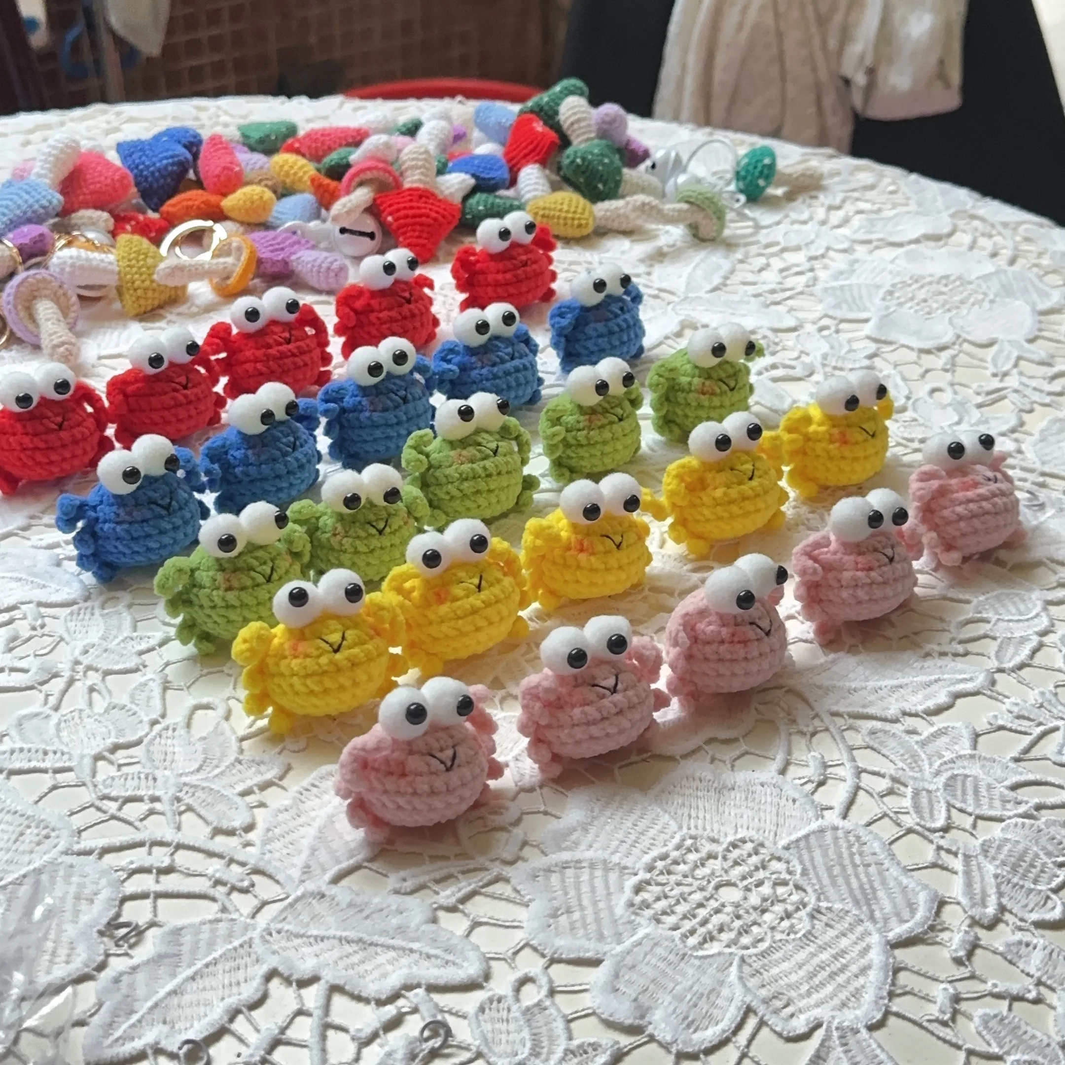 سلسلة مفاتيح من الصوف المخملي الملون ، كروشيه يدوي ، مفاتيح سيارة محبوكة ، حلقة مفاتيح سهلة الاستخدام ، قلادة حقيبة ، هدية مجوهرات مصنوعة يدويًا ، بيع بالجملة