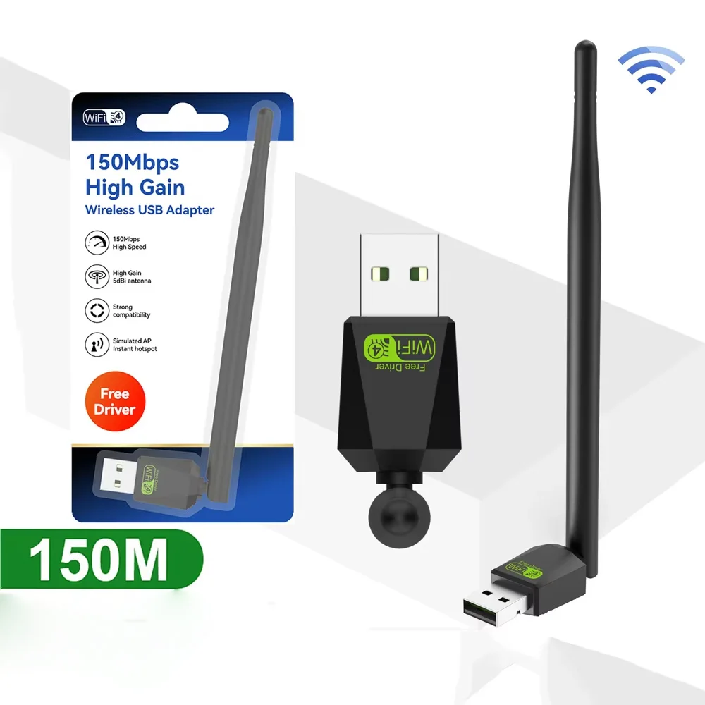 

600Mbps Driver USB Adapter Bluetooth 5.4 Network Card External Antenna Dual Frequency WiFi Wireless Network Card Adaptador