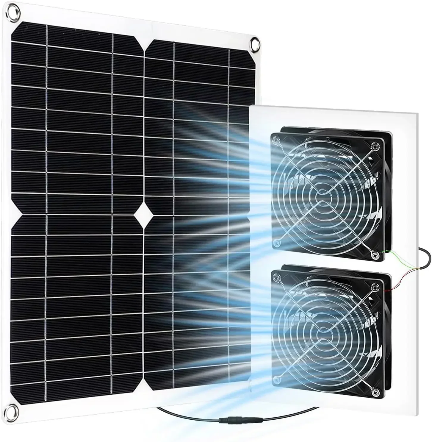 

Солнечный вытяжной вентилятор, простой в установке, для вентиляции и охлаждения домиков для животных, курятников, теплиц.