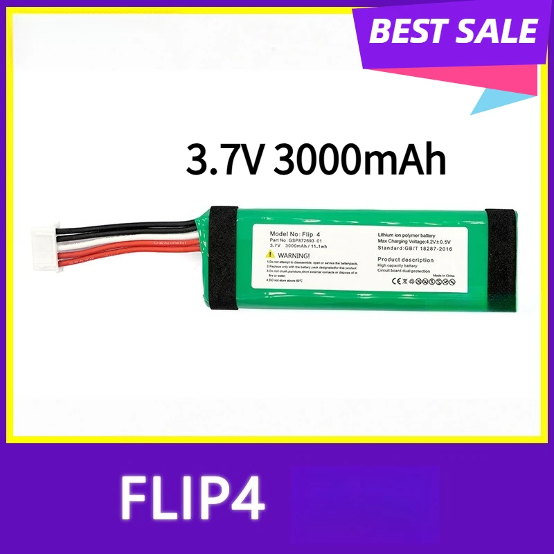 Compatible with Flip4 battery JBL Go 4 battery GSP87269301 3.7V 3000mAh