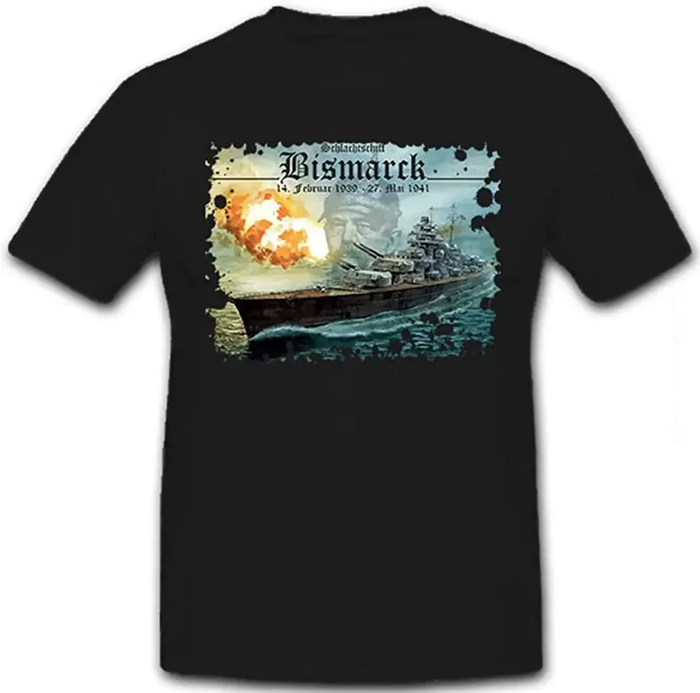 

1939 1941 German Naval Bismarck Battleship T-Shirt 100% Cotton O-Neck Summer Short Sleeve Casual Mens T-shirt Size S-3XL