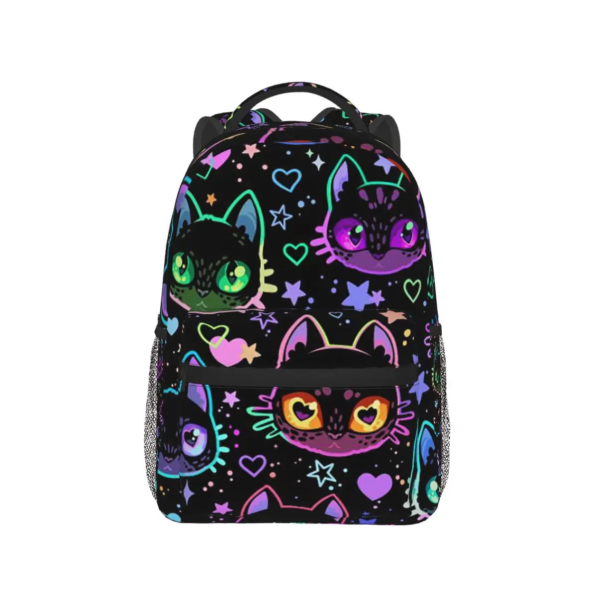 

Colorful Cat Heads With Bright Star Backpack Hot Sale Daypack Large Capacity Children BookBag School Bag Shoulder Bags