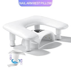Two Hands Nail Art Hand Pillow Height Adjustable Removable Stand Tilt Design Manicure Desk Hand Rests Portable PU Hand Cushion