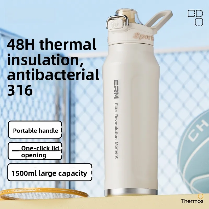 

Large Capaci Sports Water Bottle Men's School Travel Outdoor Cam Insulated Mug Cold Beverage Holder Stainl Steel