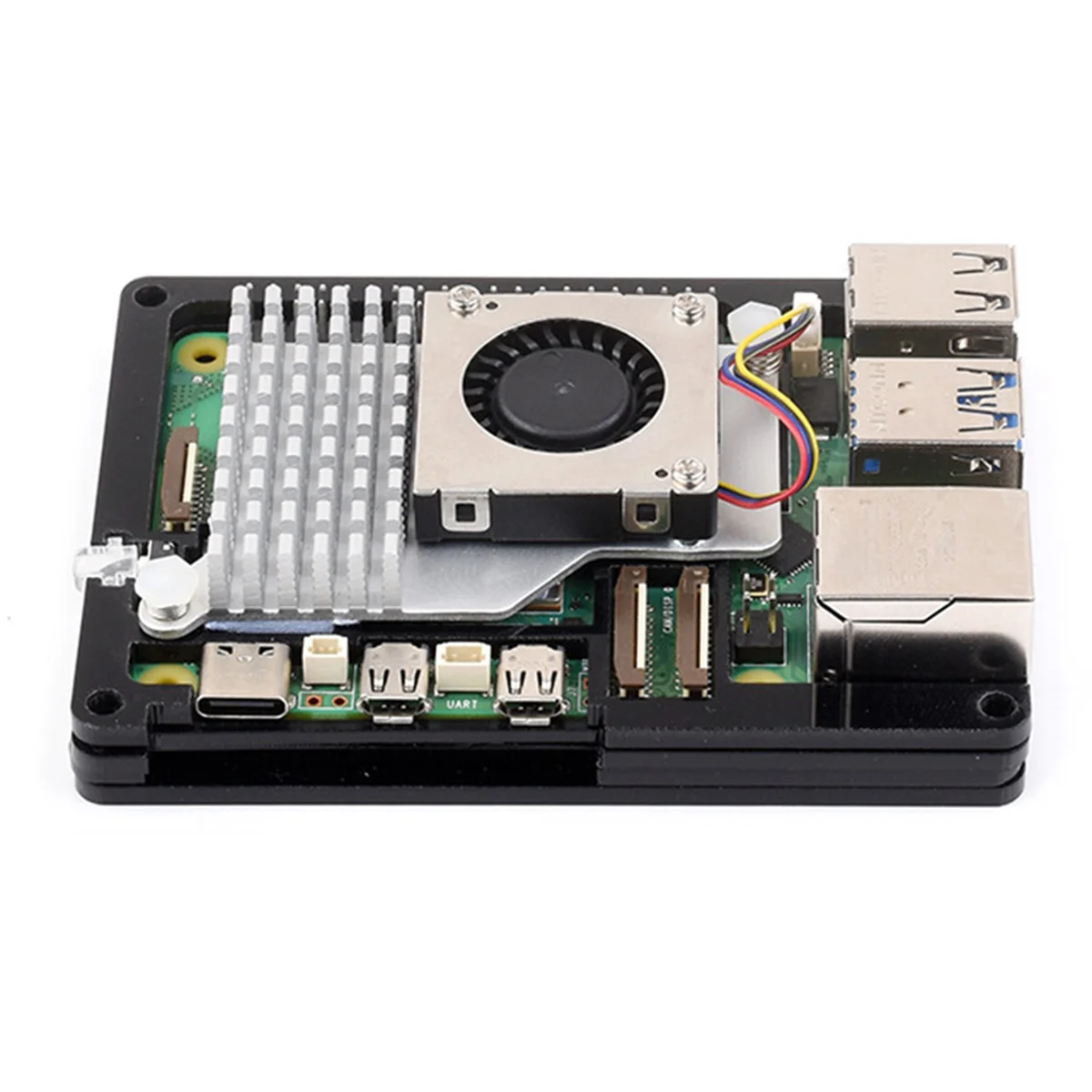 Carcasa transparente arcoíris para Raspberry Pi 5, funda protectora GPIO PCIe DSI CSI